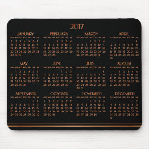 Bronzen zwart Art Deco kalender 2017 muismat