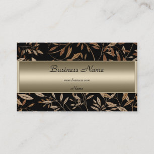 Bronzen Zwart Bruine Bloemrijke Elegante Visitekaa Visitekaartje
