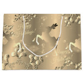 Bronzy Reindeer en Snowflakes Uw Groet Groot Groot Cadeauzakje (Voorkant)