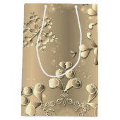 Bronzy Snowflakes Medium Cadeauzakje (Achterkant)