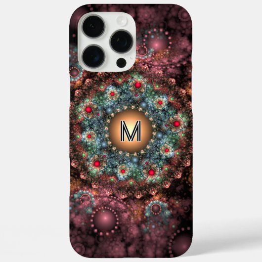 Brooch Abstracte Fractale Kunst met Monogram Case-Mate iPhone Case (Achterkant)