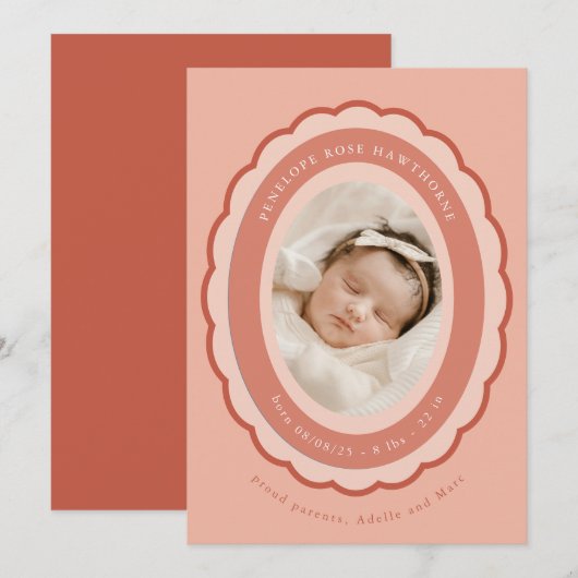 Brooch Keepsaké Faire-part de naissance (Devant / Derrière)