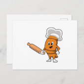 Brood als kok met deegroller briefkaart (Voorkant / Achterkant)