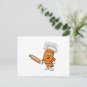 Brood bakken met deegroller briefkaart (Staand voorkant)