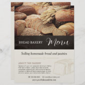 Brood Bakkerij Menu Brochure Flyer Sjabloon (Voorkant / Achterkant)