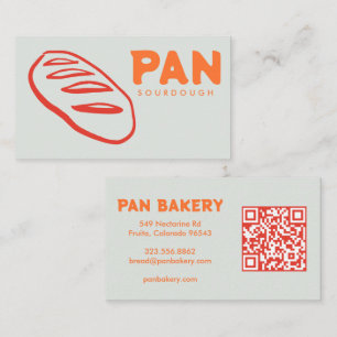 Brood Bakkerij Sourdough Aangepaste QR Handgeteken Visitekaartje