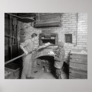 Brood Bakkers, 1917. Oude foto Poster