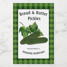 Brood & boter augurken Plaid V Eten Label Voedselcontainer Etiket