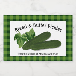 Brood & Butter Pickles Plaid H Eten Label Voedselcontainer Etiket