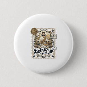 Brood En Beker Jezus Communie Christelijk Geloof V Ronde Button 5,7 Cm