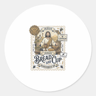 Brood En Beker Jezus Communie Christelijk Geloof V Ronde Sticker