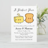 Brood en boter een perfecte paar bruids diner kaart (Staand voorkant)