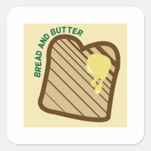 Brood en boter vierkante sticker