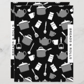 Brood en rolontvanger | Black White Kitchen (Voorkant / Achterkant)