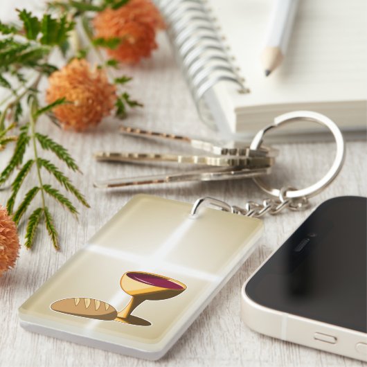 Brood en wijn: het laatste avondmaal sleutelhanger (Voorkant Rechts)