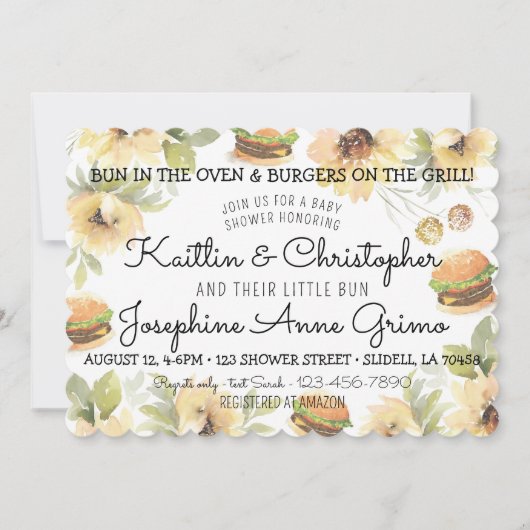 Brood in de oven en hamburgers op de grill kaart (Voorkant)