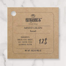 Brood Label Bruin Kraft Paper Bakkerij