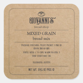 Brood Label Bruin Kraft Paper Bakkerij