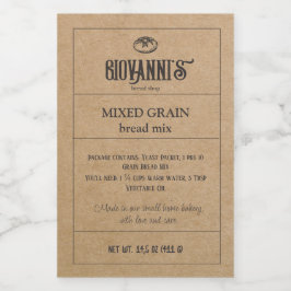 Brood Label Bruin Kraft Paper Bakkerij Voedselcontainer Etiket