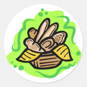 Brood mandje ronde sticker