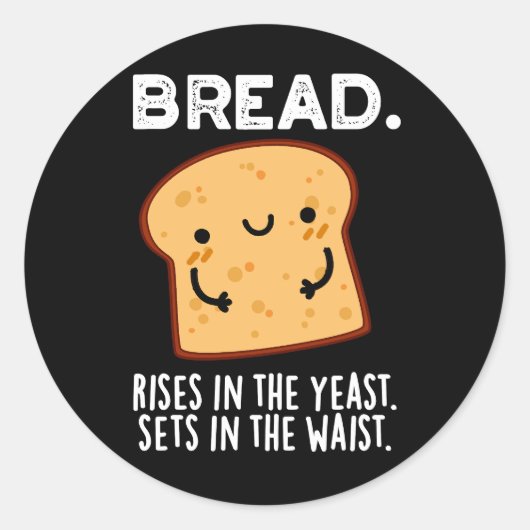 Brood stijgt in de gist-set in de donkere oogbol ronde sticker (Voorkant)
