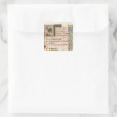 Brood uit een boek 's avonds vierkante sticker (Tas)