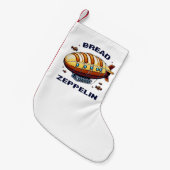 Brood Zeppelin - Whimsical 8-bit Airship Art Kleine Kerstsok (Voorkant (Hangend))