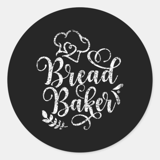 Broodbakker Bake Baking Loaf Ronde Sticker (Voorkant)
