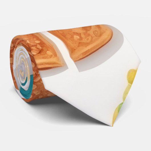 Broodbrood Retro Kleurrijk Gepersonaliseerd Patroo Stropdas (Opgerold)