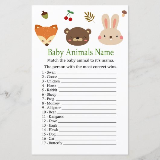 Brooddieren Baby Dieren Naam Game (Voorkant)