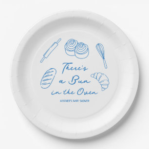 Broodje in de Oven Jongen Baby Shower Papieren Bordje