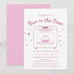 Broodje In De Oven Roze Baby Meisje Baby Shower Kaart