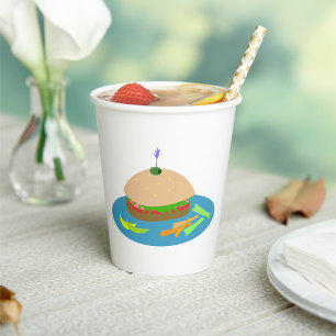 Broodje met Veggie Sides Fun Food Papieren Bekers