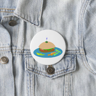 Broodje met Veggie Sides Fun Food Ronde Button 7,6 Cm