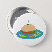 Broodje met Veggie Sides Fun Food Ronde Button 7,6 Cm (Voorkant /achterkant)