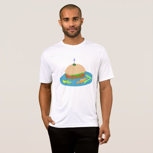 Broodje met Veggie Sides Fun Food T-shirt (Voorkant volledig)