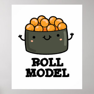 Broodje Model Grappig Voedsel Sushi Roll Pun Poster