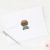 Broodje Model Grappig Voedsel Sushi Roll Pun Ronde Sticker (Envelop)