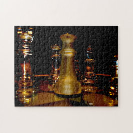 Broodje voor schaakfoto's van amberglas legpuzzel