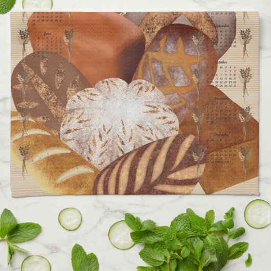 Broodkalender volledig jaar 2026 theedoek (Gevouwen)