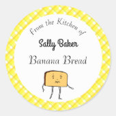  broodplak geel geruite bakken Sticker (Voorkant)