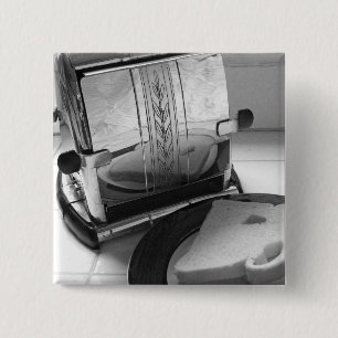 broodrooster Keuken Art Pinback Vierkante Button 5,1 Cm
