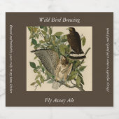 Broodwinged Hawk van de Amerikaanse vogels van Aud Bier Etiket (Enkel label)