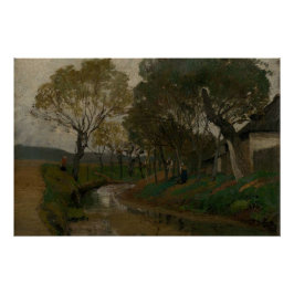 Brook Achter Tranquil Waters Rustieke charme Perfect Poster