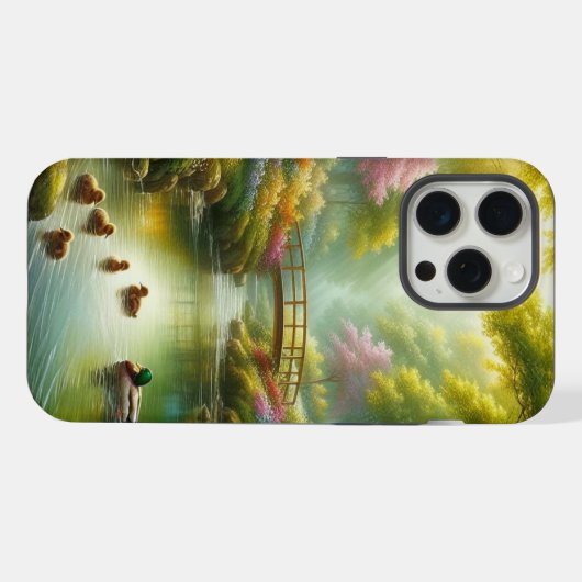 Brook de printemps avec canards/fleurs (Verso Horizontal)