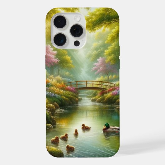 Brook de printemps avec canards/fleurs (Verso)