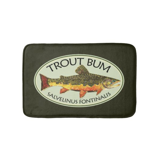 Brook forel bum Humoureuze vliegen Badmat (Voorkant)