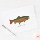 Brook forel mannetje (Spawning Phase) Ovale Sticker (Envelop)