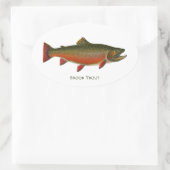 Brook forel mannetje (Spawning Phase) Ovale Sticker (Tas)