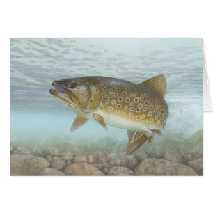 Brook forel schilderen Blanco Kaart